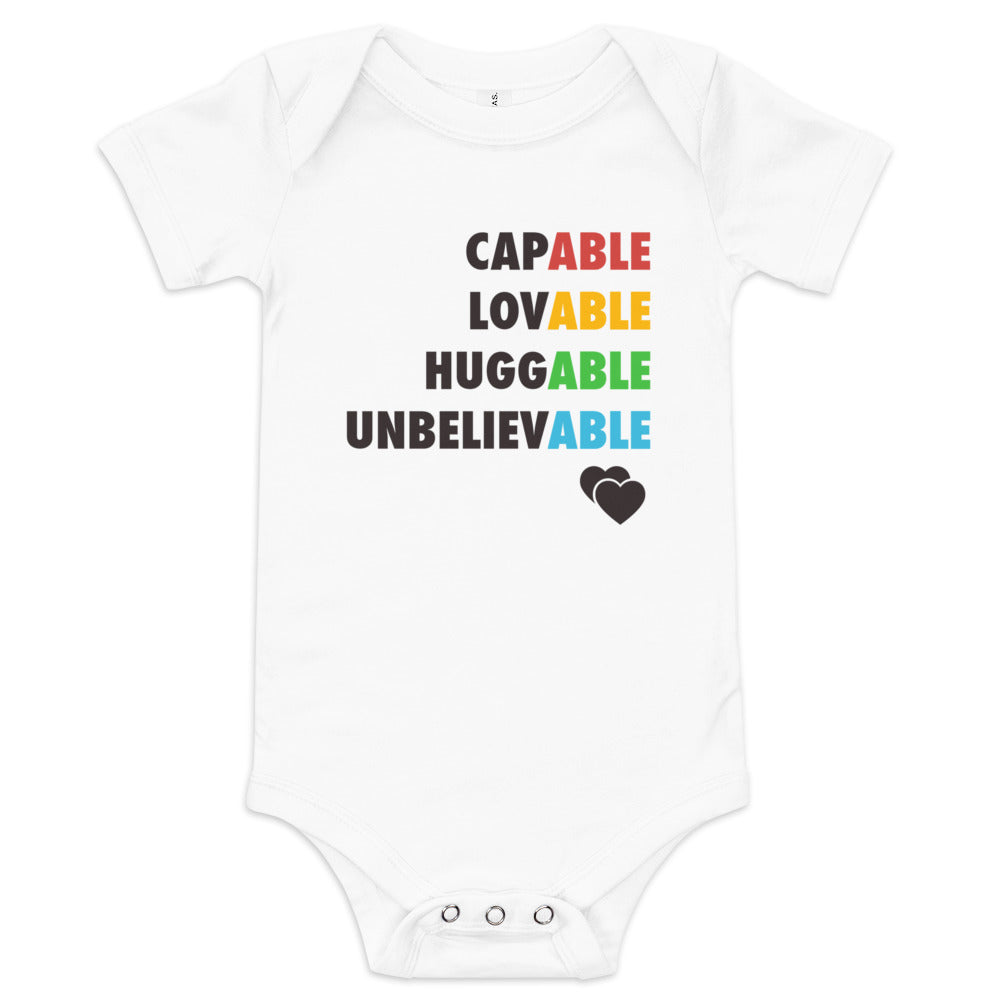 Capable, Huggable, Lovable | Baby Onesie