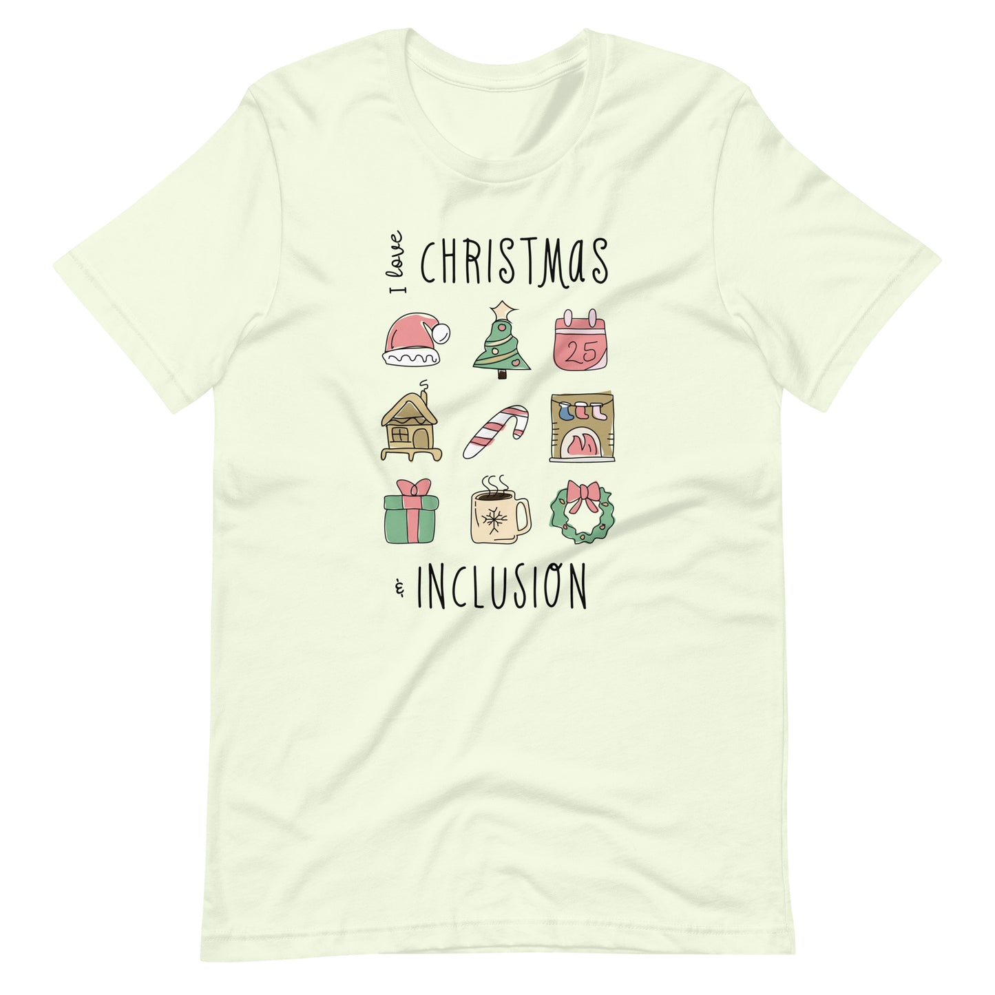I Love Inclusion & Christmas | Adult Unisex Tee