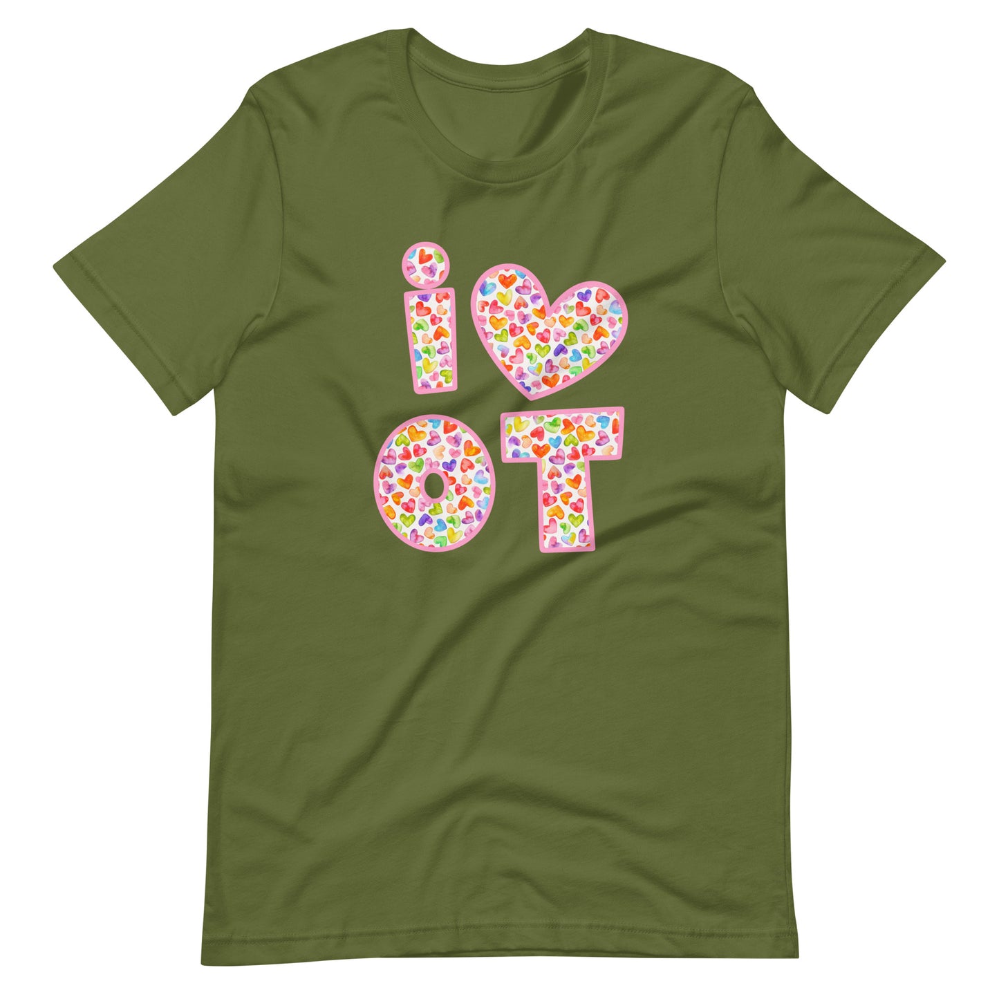 I Love OT | Watercolor Hearts | Adult Tee