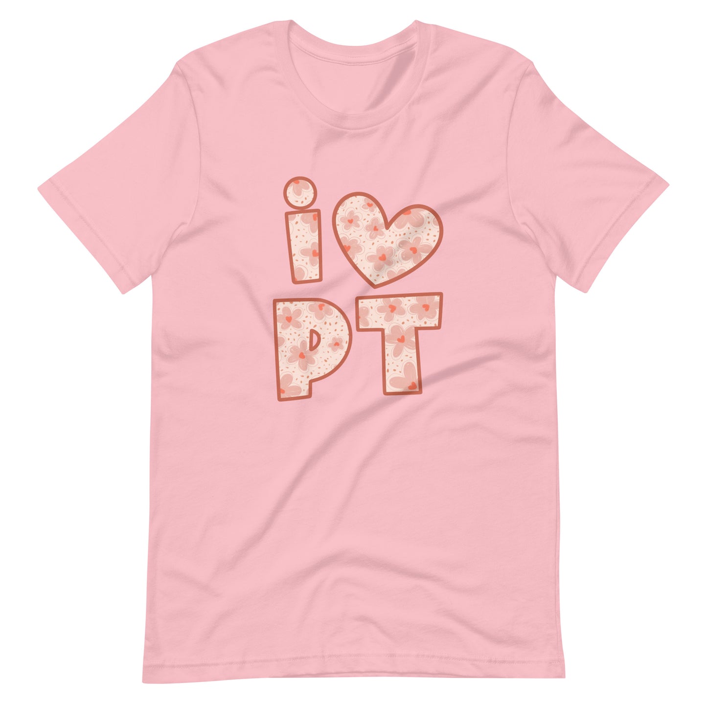I Love PT | Pink Flowers | Adult Tee